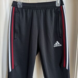 Adidas Tiro Track Pants Black Americana Red White and Blue Stripe Size Small